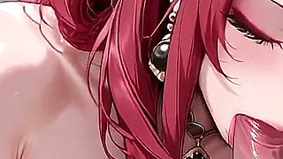 Red-haired Mermaid in Black Gown! Kneeling by the Pool, Lips & Mesmerizing Eyes.