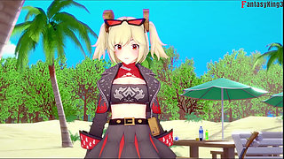 Burnice Bikini Blowjob on the Beach - 1 - Zenless Zone Zero (zzz)