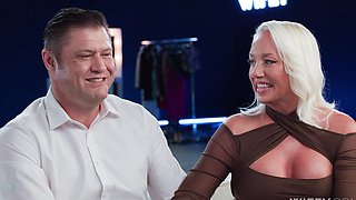 Blonde Taylor Upton gets her shaved pussy stuffed with bbc in a steamy scene.