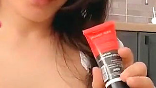 Hot Asian Woman Masturbates O N Kitchen