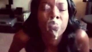 Ebony Amateur's Massive Facial