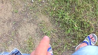 Lonely Girl Watches Me Jerk My Dick & Touch It - Nefirtity Outdoor Handjob Voyeur