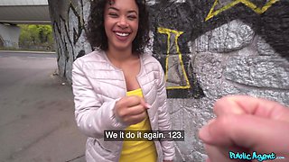 Ebony babe in white panties POV video