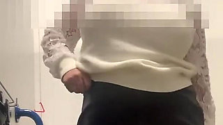 Julie in M&s Locker Room - No Knickers Under Skirt, Sits on Dildo Then Tries on Skirts in Tan Tights