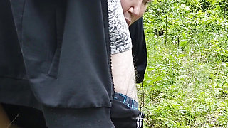 Mother-in-law Sucks My Dick in a Park and Swallows Cum