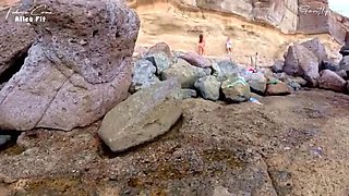 Beach Handjob Public Sex - AliceFit & Federica Corona Flashing Tits Outdoor Voyeur FFM Threesome
