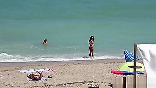 Nudist Milfs Sexy and Horny Tanning Nude At The Beach Voyeur