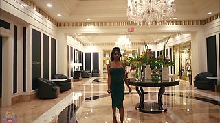 Ebony beauty delivers sensual raunchy hotel passion with intense curves