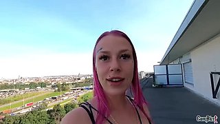 Chrystal Sinn Anal BBC Fuck on Roof - Teen Petite Slut Takes Big Black Cock