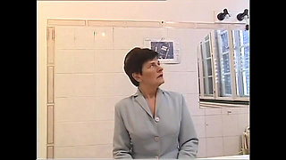 Horny Mature with Hairy Pussy Fucked by Young Doctor with Huge Cock