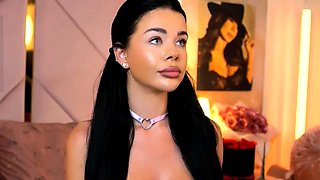 Busty Asian Brunette Teases In Lingerie, Strips And Shows