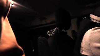 At Night on the Bus in the Parking