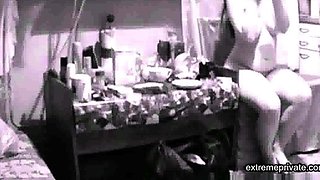 spy cam- naked stepmother puts on make up