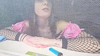 Cross eyed stepsis caught me peeping and I fuck her pussy