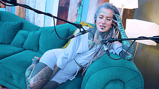 I talk about R - Relief - ASMR podcast SFW talking goth skinny girl dreadlocks tattoo model inked girl