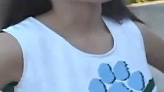 Beaeutiful brunette teen fucks in the ice cream van