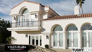 Natural tits video with sensuous Lana Rhoades and Moka Mora from Tushy