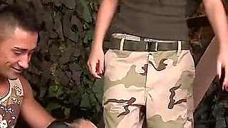 Army Camo Babe Foot Worship and Wild Outdoor Fuck