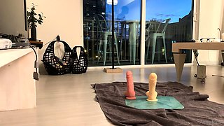 Stacked brunette goes solo toys and masturbation