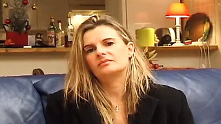 Horny French blonde gets spanked hard and takes a huge cumshot