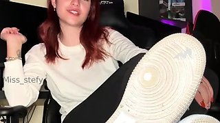 Porn latex movie with foot fetish and blonde mistress
