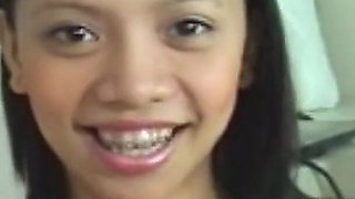 Exclusive Filipino Amateur Cindy, Massive Tits, Fucked Hard, Legs Behind Arms, Inner Labia Clamp on Cock, Cum in Mouth