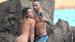 Sex in the rock with busty gorgeous Alice and Chloe