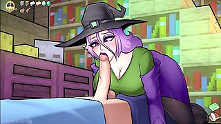Oral fun with a sexy witch girl in the HornyCraft adventure