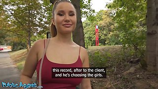 Amalia Davis strips naked & fucks raw in public with her amazing natural tits