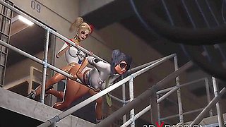 Fucks Hard A Female Prison Officer With A Strapon With Harley Quinn