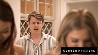 Reluctant Straight Husband Fingers Wife-Turned Shemale Ariel Demures Pulsing Dick for His Very First