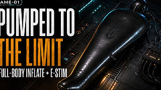 Wife Punishes Her Slave in Full-body-inflate Latex Bag - Estim - Restricted Breathing - Bagged