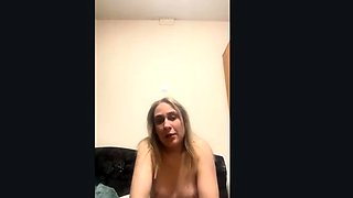 Busty blonde mature solo masturbation for webcam