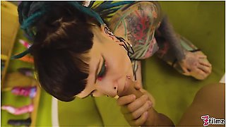 Alternative Tattooed Babe Begs For Rough Dick Deep Sloppy Head, Tight Pussy Pounding & Cum On Face