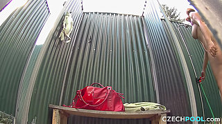 Czech Pool 40: Curvy Redhead MILF Shows off in the Shower