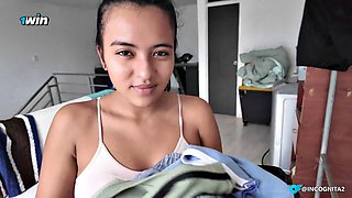 Big-Butt Ebony Stepteen Gulps Cum After Family Pounding