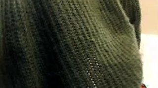 Non stop blonde with big boobs cock jerks off on the bed
