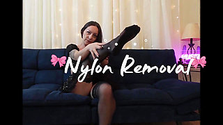 Watch as I Remove My Nylons, Can You Oppose My Feet