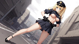 Blonde Police Vixen's Naughty Patrol: Pussy Play and Pounding