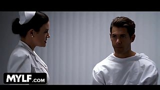 Mylf - perfect arsed busty nurse retched gives her patient spunky suck off - flick parody