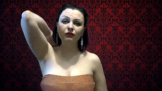 Dirty talking brunette milf in JOI action