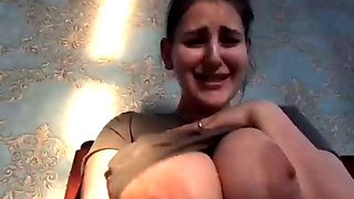 Turkish Monica masturbates while her big tits wobble.