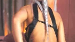Tanned Slim Babe Plays Her Favorite Toy