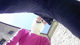 Amateur 2021 On Pink Outfit In Outdoor Blowjob And Masked Oral Creampie