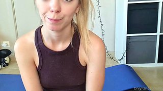 Cute blonde teen shows tit pussy and ass