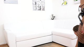 Strapon pussy injection with hot brunette lesbians