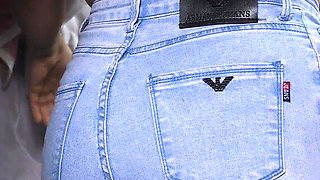 Jerking off and Cumming on My Maid's Denim Ass (free Use)