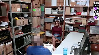 Busty towheaded gal gets rode by a guard with a giant dick