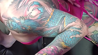 Thick Tattooed Sluts Adore Getting Every Drop of Cum in the Room