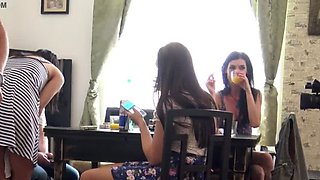 4 Sexy Girls Flashing No Panties Upskirt & Wedgie Fun